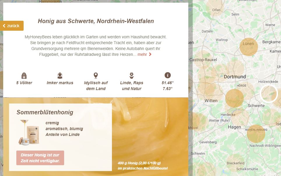 exemplarische Darstellung des Profils auf der Plattform nearbees.de